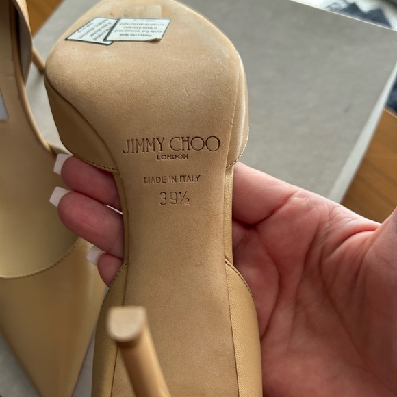 Jimmy Choo D’Orsay Addison Beige Leather Heels - Picture 3 of 10